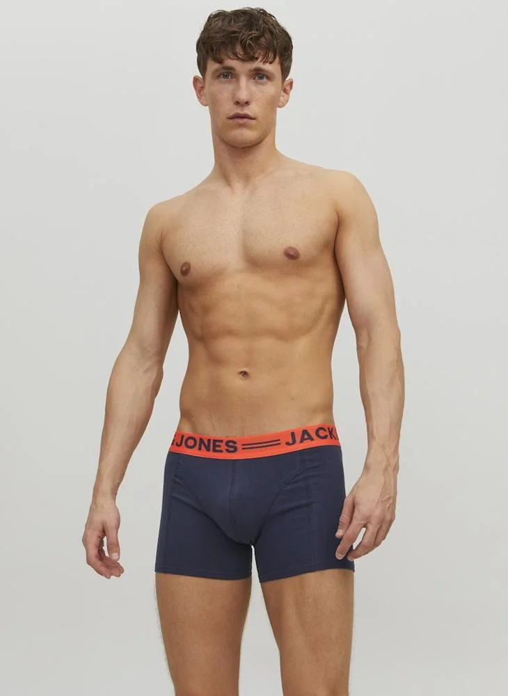 JACK & JONES  3 Pack Of Logo band Trunks for Men | Best Price UAE